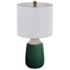 Table Lamp | Jar Body | Hardback Linen Shade | Dipped Garden Green Ceramic