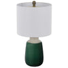 Table Lamp | Jar Body | Hardback Linen Shade | Dipped Garden Green Ceramic