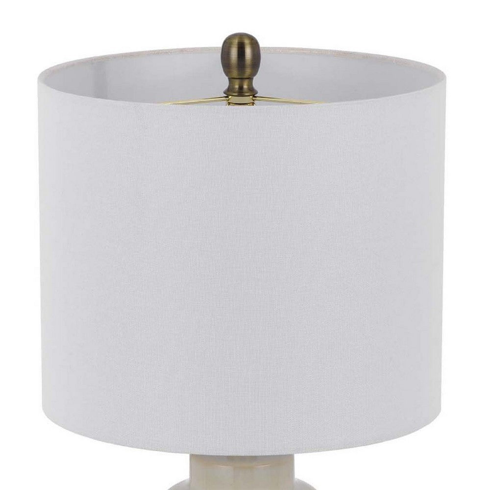 Table Lamp | Jar Body | Hardback Linen Shade | Dipped Garden Green Ceramic