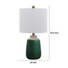 Table Lamp | Jar Body | Hardback Linen Shade | Dipped Garden Green Ceramic