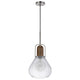 Pendant Light | Adjustable Height | Hand Blown Glass | Wood Accent | Silver