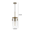 Pendant Light | Rounded Dome Glass Shade | Wood Base | Antique Brass