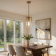 Pendant Light | Rounded Dome Glass Shade | Wood Base | Antique Brass