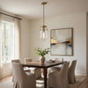 Pendant Light | Rounded Dome Glass Shade | Wood Base | Antique Brass