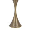 Table Lamp | Tall Hourglass Body White Shade | Diamond Texture Antique Brass