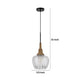 Pendant Light | Leaf Pattern Glass Shade | Burlap Rope Accent | Black Metal