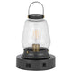 Jerry Lantern Table Lamp | Bubble Glass Shade | USB Ports | Dark Bronze