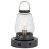 Jerry Lantern Table Lamp | Bubble Glass Shade | USB Ports | Dark Bronze