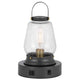 Jerry Lantern Table Lamp | Bubble Glass Shade | USB Ports | Dark Bronze