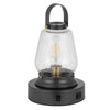 Jerry Lantern Table Lamp | Bubble Glass Shade | USB Ports | Dark Bronze