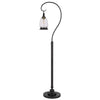 Jerry Classic Lantern Floor Lamp | Bubble Glass Shade | Dark Bronze Metal
