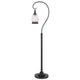 Jerry Classic Lantern Floor Lamp | Bubble Glass Shade | Dark Bronze Metal