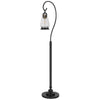 Jerry Classic Lantern Floor Lamp | Bubble Glass Shade | Dark Bronze Metal