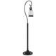 Jerry Classic Lantern Floor Lamp | Bubble Glass Shade | Dark Bronze Metal