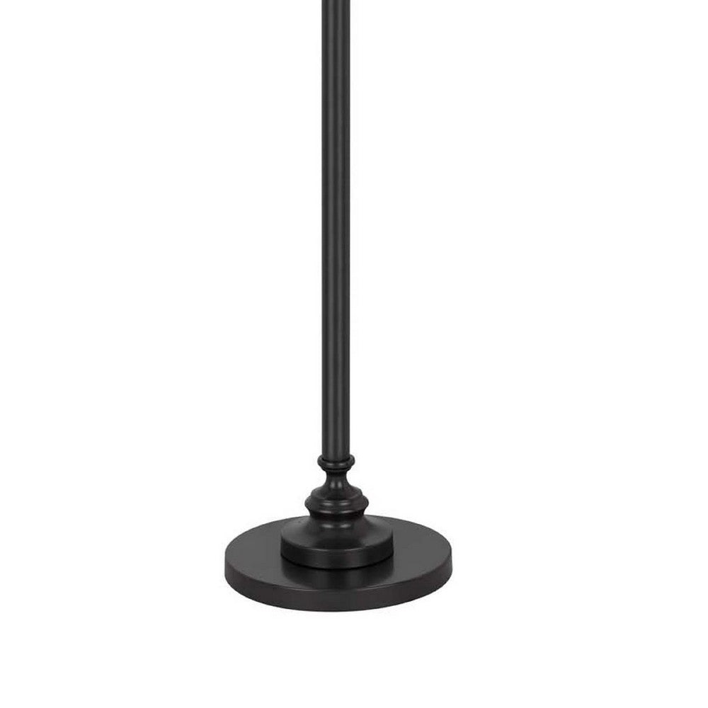 Jerry Classic Lantern Floor Lamp | Bubble Glass Shade | Dark Bronze Metal