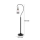 Jerry Classic Lantern Floor Lamp | Bubble Glass Shade | Dark Bronze Metal