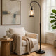 Jerry Classic Lantern Floor Lamp | Bubble Glass Shade | Dark Bronze Metal