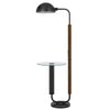 Floor Lamp with Round Glass Table | Modern Metal Dome Shade | Black 63"