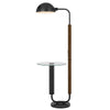 Floor Lamp with Round Glass Table | Modern Metal Dome Shade | Black 63"