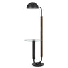 Floor Lamp with Round Glass Table | Modern Metal Dome Shade | Black 63"