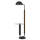 Floor Lamp with Round Glass Table | Modern Metal Dome Shade | Black 63"