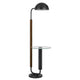 Floor Lamp with Round Glass Table | Modern Metal Dome Shade | Black 63"