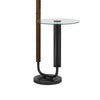 Floor Lamp with Round Glass Table | Modern Metal Dome Shade | Black 63"