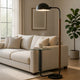 Floor Lamp with Round Glass Table | Modern Metal Dome Shade | Black 63"