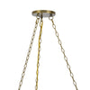 Chandelier | Wagon Wheel Style | 6 Glass Shades | Antique Brass 30"