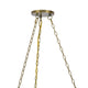 Chandelier | Wagon Wheel Style | 6 Glass Shades | Antique Brass 30"