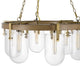 Chandelier | Wagon Wheel Style | 6 Glass Shades | Antique Brass 30"