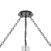 Arga 9 Light Chandelier | Glass Shade | Rope Arms | Bronze Metal 12"