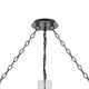 Arga 9 Light Chandelier | Glass Shade | Rope Arms | Bronze Metal 12"