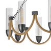 Arga 9 Light Chandelier | Glass Shade | Rope Arms | Bronze Metal 12"