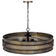 5 Light Chandelier | Drum Shade with Rustic Aged Bronze Mesh Band | 30"