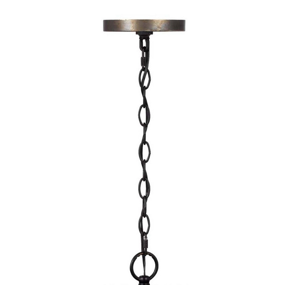 5 Light Chandelier | Drum Shade with Rustic Aged Bronze Mesh Band | 30"