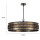 5 Light Chandelier | Drum Shade with Rustic Aged Bronze Mesh Band | 30"