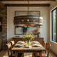 5 Light Chandelier | Drum Shade with Rustic Aged Bronze Mesh Band | 30"