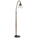 Floor Lamp | Bubble Glass Shade | Rope Accents Industrial Wood | Black 71"