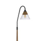 Floor Lamp | Bubble Glass Shade | Rope Accents Industrial Wood | Black 71"