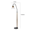 Floor Lamp | Bubble Glass Shade | Rope Accents Industrial Wood | Black 71"