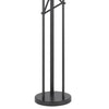 3 Light Torchiere Floor Lamp | Leaf Design Glass Shade | Black Metal 71"