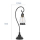 Table Lamp | Vintage Lantern Style | Bubble Glass Shade | Black Metal 32"