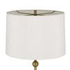 Table Lamp | White Drum Shade | Slim Brass Neck | Swirled Black Marble 29"