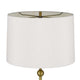Table Lamp | White Drum Shade | Slim Brass Neck | Swirled Black Marble 29"