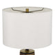 Table Lamp | White Drum Shade | Brass Base | Swirled Black Marble 22"