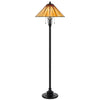 Eli Floor Lamp | Stained Tiffany Glass Shade | Hand Painted | Bronze 61"