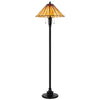 Eli Floor Lamp | Stained Tiffany Glass Shade | Hand Painted | Bronze 61"