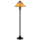Eli Floor Lamp | Stained Tiffany Glass Shade | Hand Painted | Bronze 61"