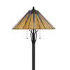 Eli Floor Lamp | Stained Tiffany Glass Shade | Hand Painted | Bronze 61"